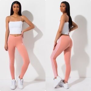 Adidas 3 Stripe Pink Leggings XS